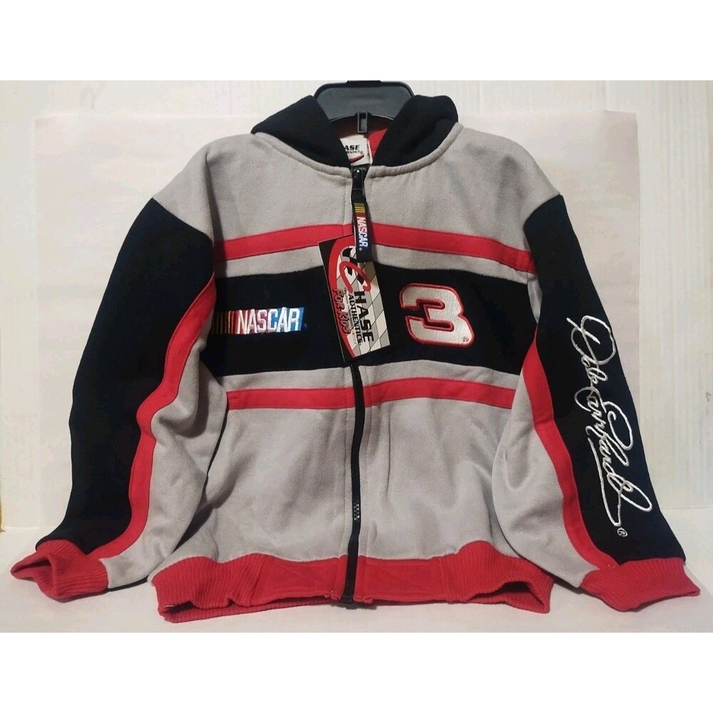 Vintage Dale Earnhardt Zip Up Sweater Youth (5/6) Chase Authentics NASCAR - NWT!